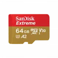 Western Digital Sandisk Extreme microSDXC 64GB SD Adapter Action Cams and Drones 170MB/s 80MB/s A2 C10 V30 UHS-I U3