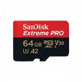 Western Digital Sandisk Extreme Pro microSDXC 64GB UHS-I R200/W90 C10 V30 U3 A2 + SD Adapter