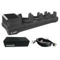 Zebra KIT : Multi-slot cradle kit to charge up to four TC53 / TC58; TC53e / TC58e / TC53e-RFID devices and four batteries. Includes four pre-installed black shims for devices without a boot power supply a