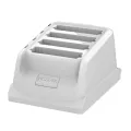 Zebra HC2X/HC5X Healthcare user swappable spare white battery cup to charge 4 HC2X/5X Li-ion batteries. This cup must be placed in the same slot as previous TC2X spare battery charging cup.