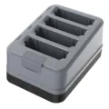 Zebra Four-slot spare battery charger for TC501 TC701 spare batteries. Sold Separately: USB-C Cable (CBL-EC5X-USBC3A-01) Country-specific 45W Power Supply Adaptor.