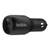 Belkin 36W USB-C PD Dual Car Charger Black