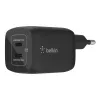 Belkin 65W PD PPS Dual USB-C GaN Charger Black Universal