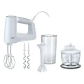 Braun 500W SmartMix 5 snelheden turbo garden deeghaken kunststofstaafmixervoet 500ml hakmolen maatbeker soft grip EasyClick wit/grijs