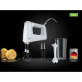 Braun 500W SmartMix 5 snelheden turbo garden deeghaken kunststofstaafmixervoet maatbeker soft grip EasyClick wit/grijs