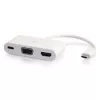 C2G Cables To Go USB C to HDMI VGA Adapter w/Power White