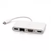 C2G Cables To Go USB-C to HDMI VGA RJ45 Adapter White