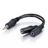 C2G Cables To Go Cbl/6IN 3.5mm Male TO 2 FeMale Y-CBL
