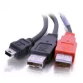C2G Cables To Go Cbl/2m USB 2.0 2 AM/MINI-B M Y-CBL Black