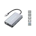 Conceptronic 7-in-1 USB 3.2 Gen 1 Docking Station - HDMI - VGA - GbE LAN - USB-A 3.0 x 3 - 100W USB PD