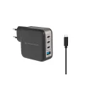 Conceptronic 4-Port 100W GaN USB PD Charger with USB-C Charging Cable - USB-C x 3 - USB-A x 1 - QC 3.0 - PPS