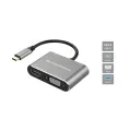Conceptronic 4-in-1 USB 3.2 Gen 1 Docking Station - HDMI - VGA - USB-A - 100W USB PD