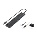 Conceptronic 7-Port USB 3.0 HUB with 5.0V/3.0A Power Adapter - 90cm Cable - Individual Power Switch - USB 3.2 Gen 1