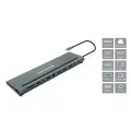 Conceptronic 12-in-1 USB 3.2 Gen 1 Docking Station - MST - Triple 4K Display - 100W USB PD - HDMI x 2 - DisplayPort - GbE LAN - USB-A 3.0 x 2