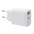 dbramante1928 EU Wall Charger - USB-C 25W+USB-A 18W - WHT