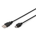 Digitus USB 2.0 conn.cab A-mini B 3.0m USB 2.0 conform 5pin