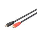 Digitus HDMI High Speed Connection Cable, Type A, w/amp. M/M, 10.0m, Ultra HD, 4K@30Hz, gold, bl
