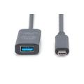 Digitus Active USB-C Extension Cable, 5m 10G, USB 3.2 Gen2, USB-C - USB-A (M/F)