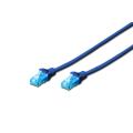 Digitus CAT 5e U-UTP patch cord, PVC AWG 26/7, length 0.5 m, color  blue