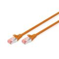 Digitus CAT 6 S-FTP patch cord, Cu, LSZH AWG 27/7, length 1 m, color orange