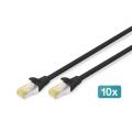 Digitus CAT 6A S-FTP patch cord, Cu, LSZH AWG 26/7, length 5 m, 10 pieces, color black
