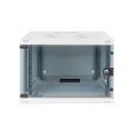Digitus 7U wall mounting cabinet, SOHO, unmounted 370x540x400 mm, full glass front door, grey