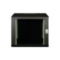 Digitus 9U wall mounting cabinet, Unique 509x600x600 mm, color black (RAL 9005)