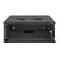 Digitus 4U wall mounting cabinet, SOHO, unmounted 241x540x400 mm, full glass front door, black