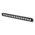Digitus Modular Patch Panel, unshielded, 16-port blank, 1U, rack mount, black RAL 9005
