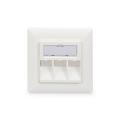 Digitus Faceplate for Keystone Jacks,3x RJ45 dust cover, 80/80 + central plate, pure white