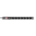 Digitus 1U Aluminum PDU, rackmountable, 7x CEE 7/5 16A Plug, 250VAC 50/60Hz, switch, surge Protection