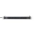 Digitus 1U Aluminum PDU, rackmountable, 12 x C13 16A, 230VAC, 50/60Hz, Safety plug
