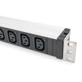 Digitus 1U Aluminum PDU, rackmountable, 9 x C13 10A, 230VAC, 50/60Hz, IEC C14 inlet, 10 A Fuse