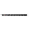 Digitus 1U Aluminum PDU, rackmountable, 12 x Safety outlet 16A, 230VAC, 50/60Hz, overvoltage, Switch