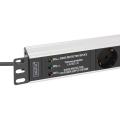 Digitus 1U Alu PDU, Rackmount.,7x Safety outlet,1x outlet 16A,230VAC,50/60Hz,Ãberspannungsschutz, Netzfilter