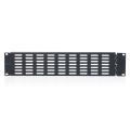 Digitus 2U blank panel with ventilation grille and hinge black (RAL 9005)