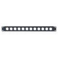Digitus 1U panel for D-type modules, 12-port black (RAL 9005)