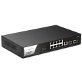 Draytek VigorSwitch G2100 10 poorts Gigabit switch, waarvan 8 Gigabit poorten + 2 SFP poorten, Layer 2+ managed switch, incl. brackets voor 19