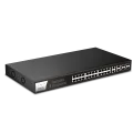 Draytek VigorSwitch P1282 24 poorts Gigabit PoE + 4 SFP Combo poorten, websmart managed switch, PoE poorten ondersteunen 802.3at PoE+, 400W totaal PoE power (tot 30W per poort), 19