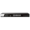 Draytek VigorSwitch PQ2200xb 16 poorts 2,5Gigabit PoE + 4 10G SFP+, Layer2+ managed switch, 400W totaal PoE power (16 PoE poorten waarvan 4 poorten tot 90W per poort), 19