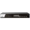 Draytek VigorSwitch Q2121x 12 poorts Layer 2+ managed switch, 8 2,5G ethernet + 4 10G SFP+ poorten, incl. brackets voor 19