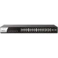 Draytek VigorSwitch G1282 24 poorts Gigabit + 4 SFP Combo poorten, websmart managed switch, 19