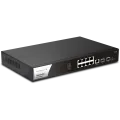 Draytek VigorSwitch P2100 10 poorts Gigabit switch, waarvan 8 poorten Gigabit PoE+ ondersteunen + 2 SFP poorten, Layer 2+ managed switch, 140W totaal PoE power (tot 30W per poort), incl. brackets voor 19