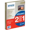 Epson Premium Glossy Photo Paper, A4, 255g/m2, 15 vel 2-pack (Buy One, Get One Free)