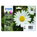 Epson 18 Series 'Daisy' Multipack containing 4 ink cartridges: black (T1801). cyan (T1802). magenta (T1803). yellow(T1804). in RS blister pack.