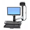 Ergotron SV COMBO ARM WORKSURFACE PRE-CONFIGURATION SMALL CPU HOLDER POLISHED